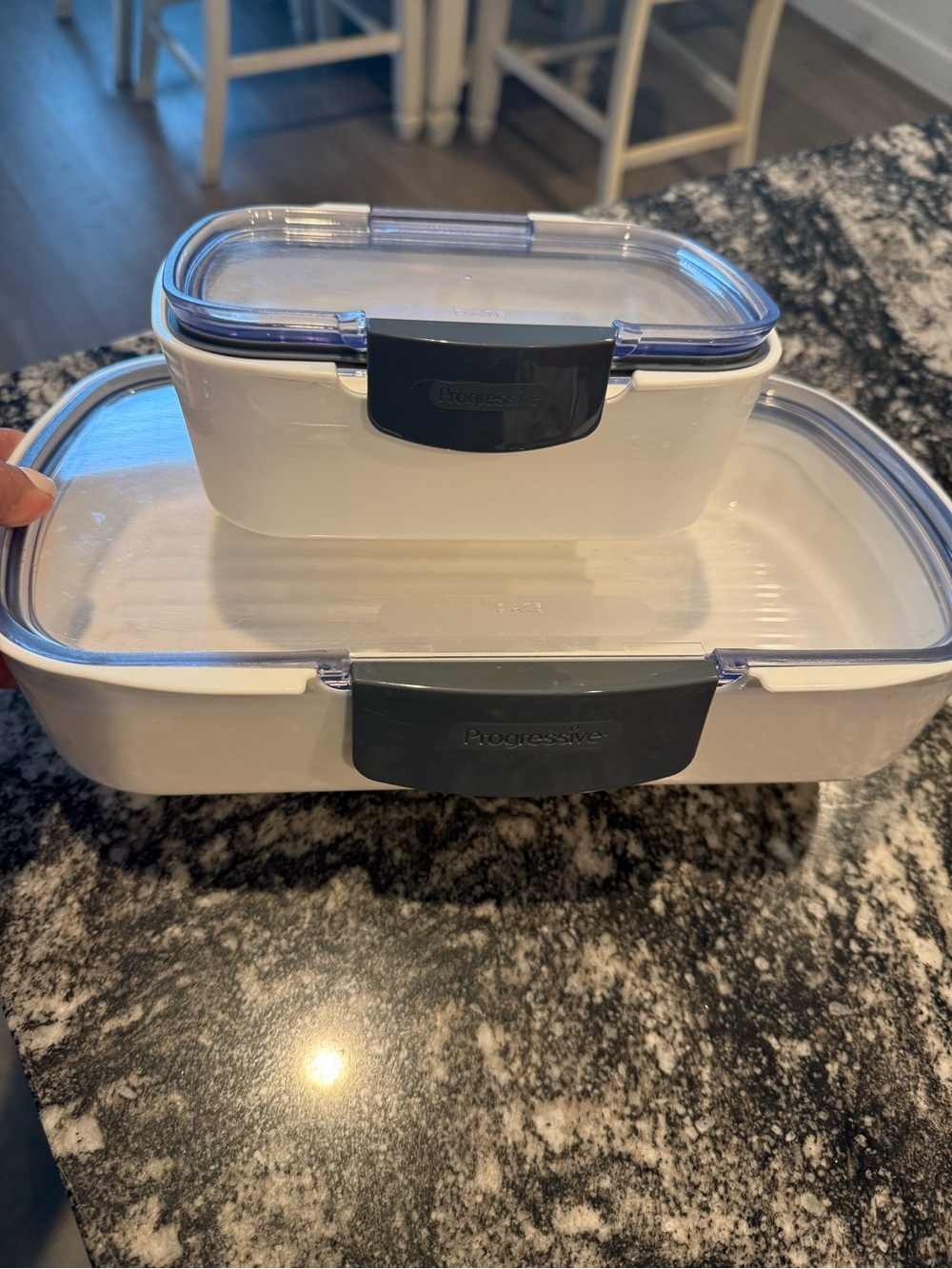 Progressive White and Gray Airtight Food Storage Set - 2 Piece